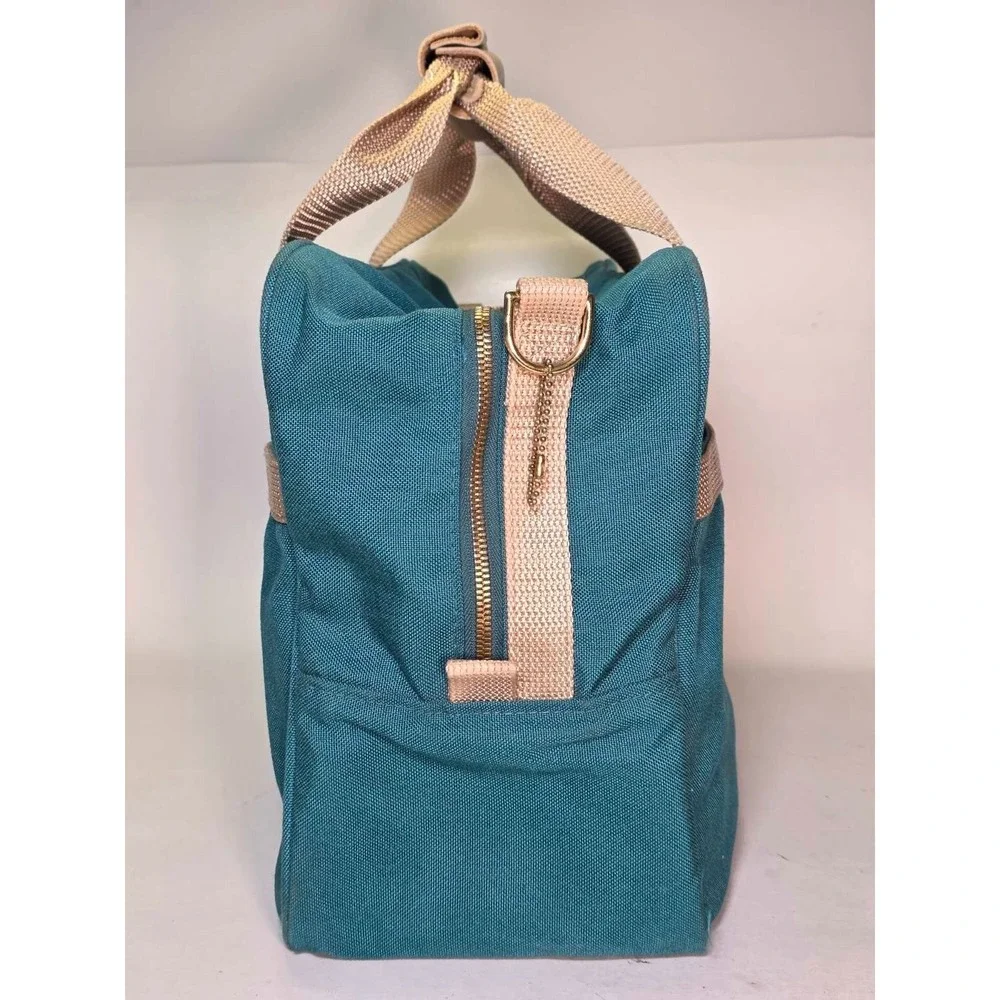 BOYT Duffle Bag‎ Green Canvas Tan Leather Travel Carry On Made In USA Iowa